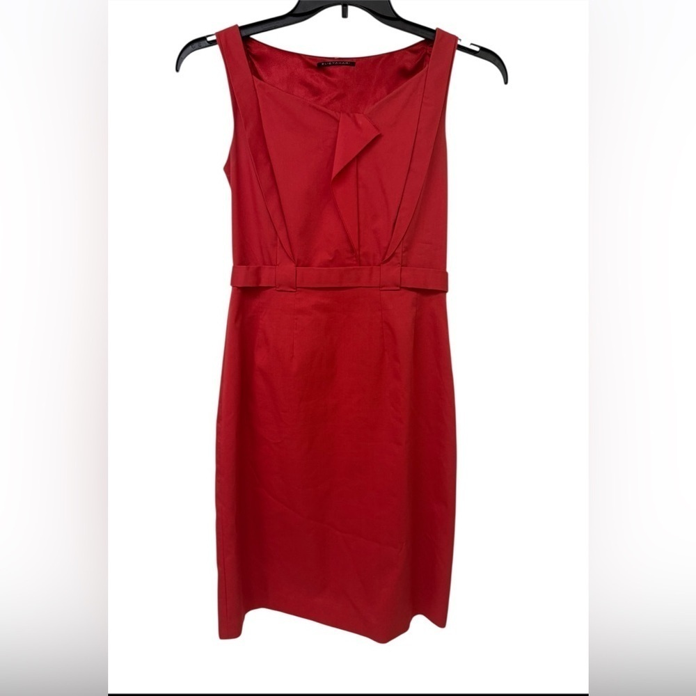 Elie Tahari Vibrant Red Midi Dress Size 4